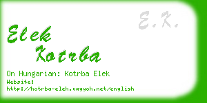 elek kotrba business card